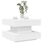 vidaXL Salontafel 360 graden draaibaar 50x50x34,5 cm wit, Verzenden, Nieuw, Overige houtsoorten, 50 tot 100 cm