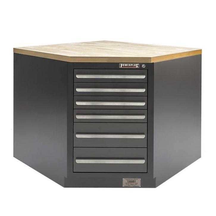 Hoek werkbank 107 x 107 x 95 cm. – hoekstuk met houten blad, Doe-het-zelf en Verbouw, Werkbanken, Ophalen of Verzenden