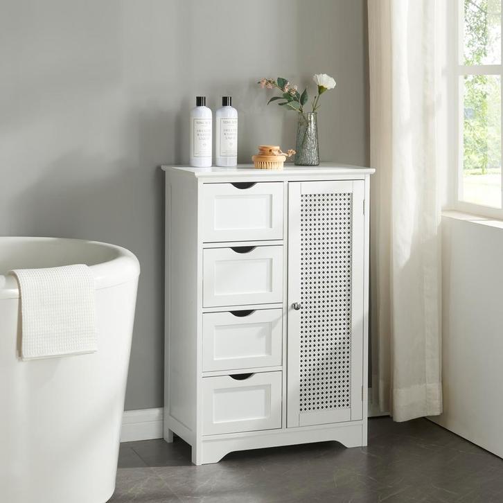 [en.casa] Badkamerkast Karlsøy 80x55x30 cm wit, Huis en Inrichting, Badkamer | Badkamermeubels, Verzenden
