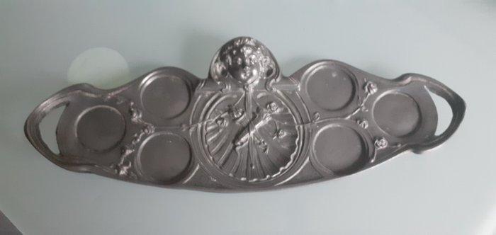 Georges Flamand - Dienblad - Tin, plat van olie of met, Antiek en Kunst, Antiek | Keukenbenodigdheden