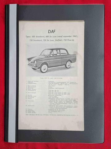 Vraagbaak DAF typen 600, 750 en Daffodil, 1961-1962 beschikbaar voor biedingen