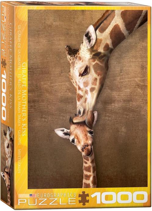 Giraffe Mothers Kiss Puzzel (1000 stukjes) | Eurographics -, Hobby en Vrije tijd, Denksport en Puzzels, Nieuw, Verzenden