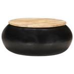 vidaXL Salontafel 68x68x30 cm massief mangohout zwart, Huis en Inrichting, Tafels | Salontafels, 50 tot 100 cm, Verzenden, Nieuw