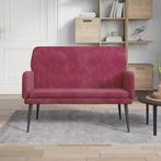 vidaXL Bankje 108x79x79 cm fluweel wijnrood, Verzenden, Nieuw, Stof, Minder dan 150 cm