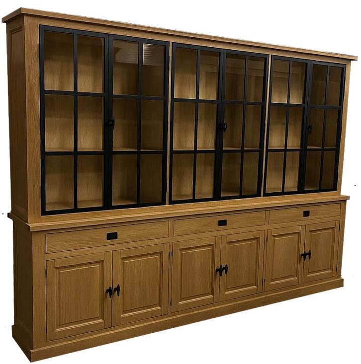 Buffetkast Soest eiken met stalen deuren 300cm, Huis en Inrichting, Kasten | Buffetkasten, Ophalen of Verzenden