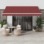 vidaXL Luifel handmatig uittrekbaar 400x300 cm bordeauxrood, Verzenden, Nieuw