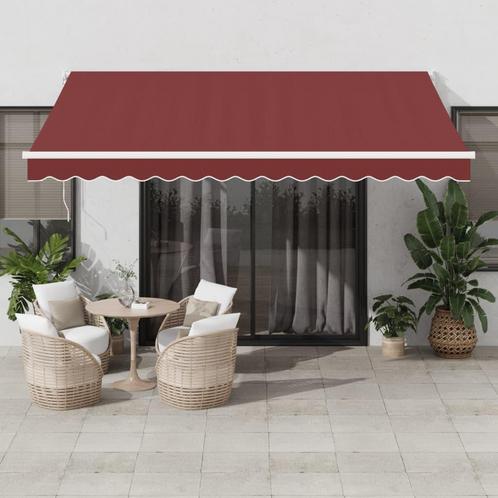 vidaXL Luifel handmatig uittrekbaar 400x300 cm bordeauxrood, Tuin en Terras, Zonneschermen, Nieuw, Verzenden