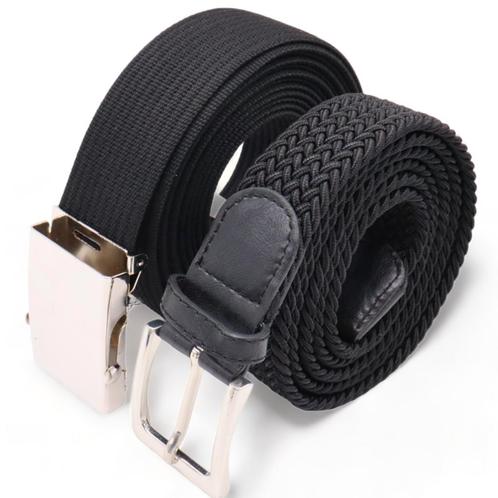 Elastische riem - Gevlochten - Zwart - 2 Stuks - 105, Kleding | Heren, Riemen en Ceinturen, Verzenden