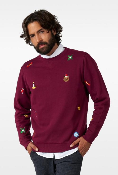 Kersttrui X-Mas Icons Bordeaux Rood, Kleding | Heren, Carnavalskleding en Feestkleding, Nieuw, Ophalen of Verzenden