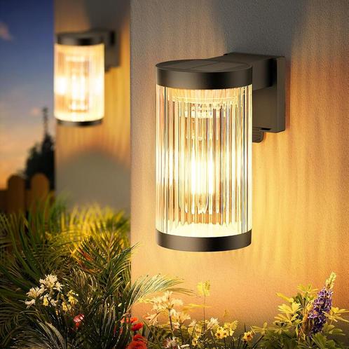 Aurelia Solar LED Muurlamp Zwart Tuinverlichting, Tuin en Terras, Buitenverlichting, Verzenden