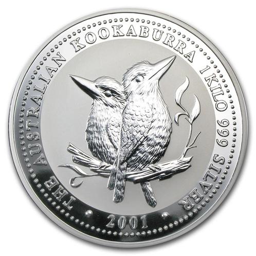 Kookaburra 1 kg 2001 (3.108 oplage), Postzegels en Munten, Munten | Oceanië, Losse munt, Zilver, Verzenden