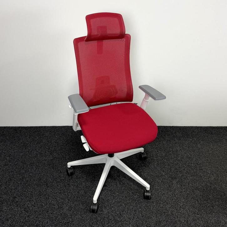 [Showroommodel] Bureaustoel Verona - Rood, Huis en Inrichting, Bureaustoelen, Bureaustoel, Gebruikt, Ergonomisch, Ophalen of Verzenden