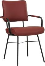 Rode leren industriële design eetkamerstoel - Toledo Leer Ch, Huis en Inrichting, Stoelen, Overige kleuren, Nieuw, Ophalen of Verzenden