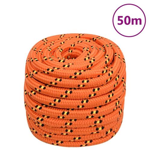 vidaXL Boot touw 20 mm 50 m polypropyleen oranje, Doe-het-zelf en Verbouw, IJzerwaren en Bevestigingsmiddelen, Nieuw, Verzenden