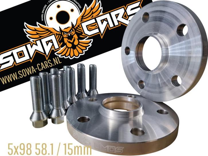 Spacers 15mm Alfa Fiat Opel 5x98 58.1 Spoorverbreders, Auto diversen, Tuning en Styling, Ophalen of Verzenden
