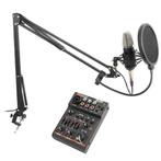 Vonyx Podcast Studiomicrofoon set met Bluetooth USB Mixer