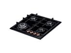 Everglades - Gas Kookplaat - Zwart Glas, Witgoed en Apparatuur, Verzenden, Nieuw, Gas, 4 kookzones