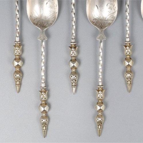 Le Coq de Bruyère Jugendstil - Koffielepel (10) - .800, Antiek en Kunst, Antiek | Goud en Zilver
