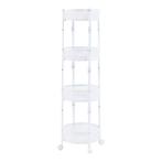 [en.casa] Keukentrolley Sørreisa rond 123xØ37,5 cm wit, Huis en Inrichting, Keuken | Keukenbenodigdheden, Verzenden, Nieuw