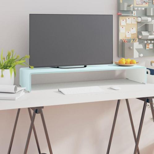 vidaXL Tv-meubel/monitorverhoger 90x30x13 cm glas groen, Huis en Inrichting, Kasten | Televisiemeubels, 25 tot 50 cm, Nieuw, Glas