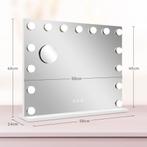 TRUUSK Hollywood Spiegel Met Verlichting 58x48cm 15 LED 3 Li, Huis en Inrichting, Tafels | Kaptafels, Verzenden, Nieuw