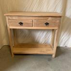Sidetable - 80 x 30 cm - 2 lades - Teakhout - TTM Wonen