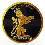 Niue. 2 Dollars 2024 1 oz Niue English Lion Black Platinum