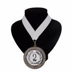 Nummer 2 medaille wit - Medailles, Hobby en Vrije tijd, Nieuw, Ophalen of Verzenden