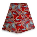 Afrikaanse stof - Rode Shell - 100% katoen - 1 yard, Hobby en Vrije tijd, Ophalen of Verzenden, Nieuw