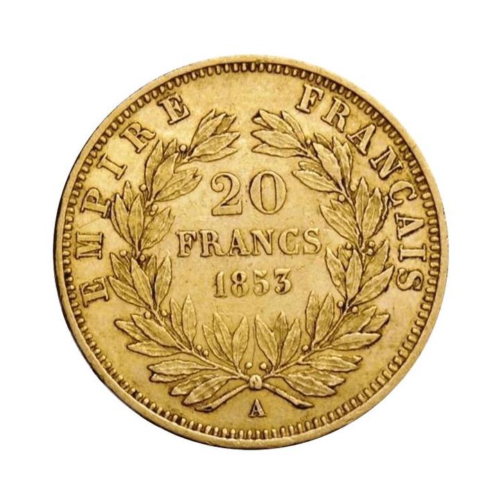 Gouden 20 Franc Napoleon III zonder krans - diverse, Postzegels en Munten, Edelmetalen en Baren, Verzenden