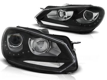 Koplampen dagrijlicht VW GOLF 6 10 08-12 ZWART TRU DRL