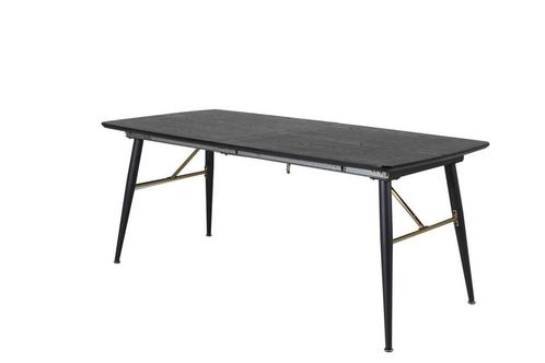 Eettafel - Gerd - 180x85 cm - Zwart - Uitschuifbaar - Jörn, Huis en Inrichting, Tafels | Eettafels, Nieuw, Verzenden