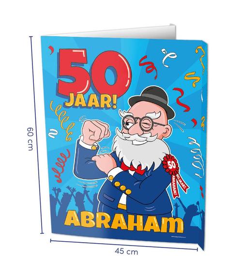 Raambord Abraham 50 jaar 60cm, Hobby en Vrije tijd, Feestartikelen, Nieuw, Verzenden