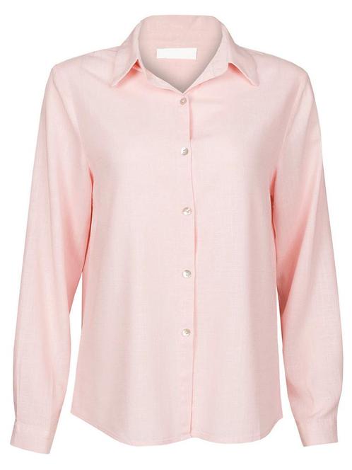 Blouse Katoen Linnen Lichtroze XL (42), damesblouse, Kleding | Dames, Blouses en Tunieken, Verzenden