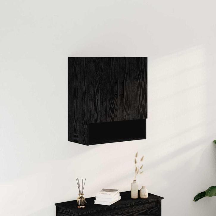 vidaXL Wandkast Zwart eiken 60 x 31 x 70 cm Bewerkt hout, Huis en Inrichting, Kasten | Overige, Nieuw, Verzenden