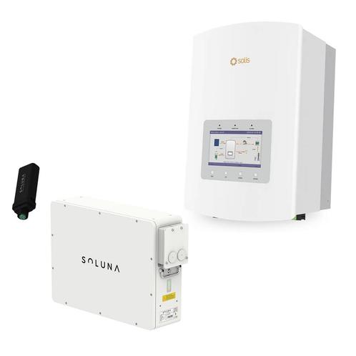 Solis 3,6 kW hybride omvormer + Soluna 5,12 kWh, Doe-het-zelf en Verbouw, Zonnepanelen en Toebehoren, Ophalen of Verzenden