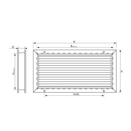 Deurrooster Aluminium 43.8 Cm, Doe-het-zelf en Verbouw, Sanitair, Ophalen of Verzenden