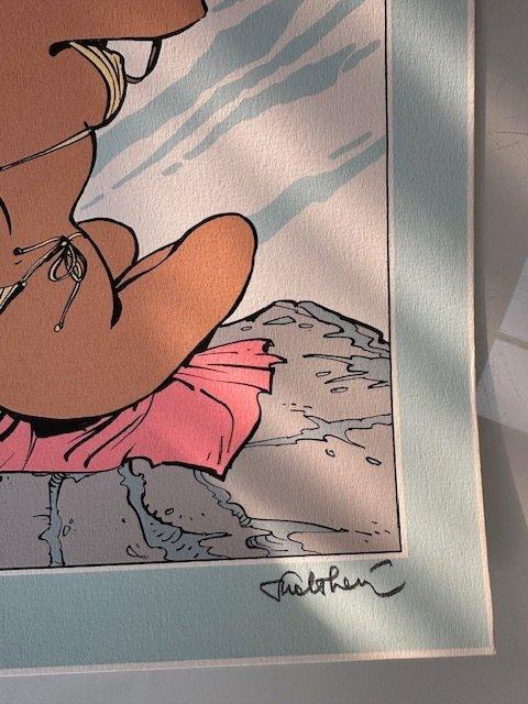 Walthéry, François - - 1 Offset Print - Pin up au ski, Boeken, Strips | Comics