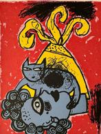Corneille (1922-2010) - Le Chat Blue, Antiek en Kunst