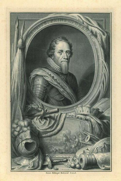 Portrait of Maurice, Prince of Orange, Antiek en Kunst, Kunst | Etsen en Gravures