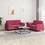 vidaXL 2-delige Loungeset met kussens fluweel wijnrood, Huis en Inrichting, Banken | Bankstellen, Verzenden, Nieuw, Vierpersoons of meer