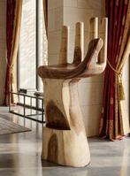 Stoel - Teak - Handgesculpte zit