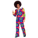 Disco 70S Kostuum Gekleurd Heren Groovy, Kleding | Heren, Carnavalskleding en Feestkleding, Verzenden, Nieuw