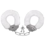 Pluche handboeien wit voor volwassenen - Politie accessoires, Verzenden, Nieuw