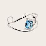 Klemarmband met blauw swarovski kristal 19 cm, Verzenden, Nieuw