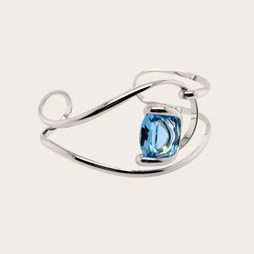 Klemarmband met blauw swarovski kristal 19 cm beschikbaar voor biedingen