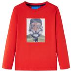 vidaXL Kindershirt met lange mouwen 128 rood, Verzenden, Nieuw