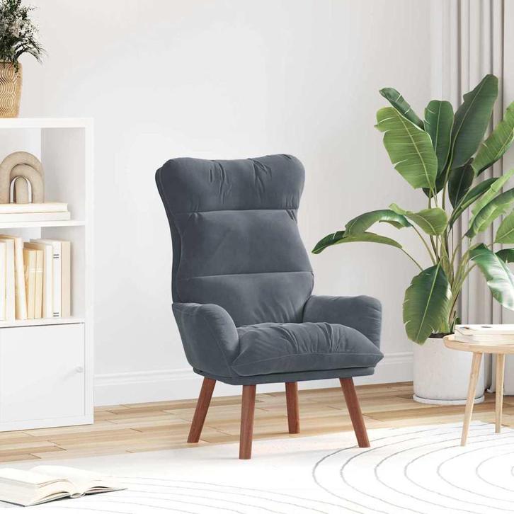 vidaXL Fauteuil Donkergrijs 69 x 74 x 93 cm Fluweel, Huis en Inrichting, Fauteuils, Nieuw, Verzenden