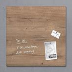 Glas-magneetbord sigel 480x480x15mm natural wood | 1 stuk, Ophalen of Verzenden