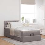 vidaXL Bed met matras 90x200 cm stof taupe, 90 cm, Eenpersoons, Verzenden, Nieuw